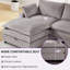 Ensemble modulaire 4 pièces en chenille avec 2 repose-pieds avec rangement-132274162