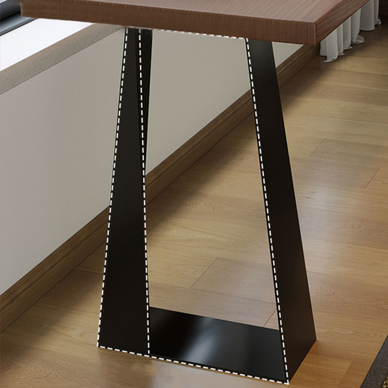 Bureau brun en bois massif en forme de L + fer, 29.53" H x 78.74" W x 47.24" D, Right Hand Facing
