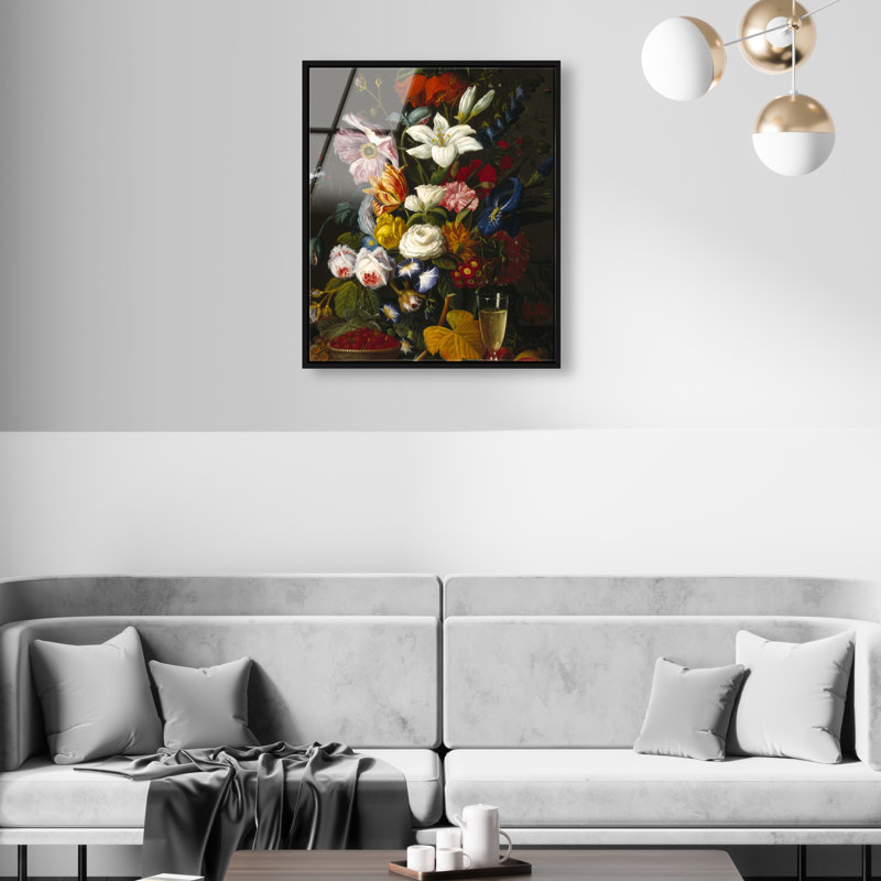Victorian Vase High-Gloss Frameless Acrylic Glass Wall Art Floral & Botanical Print by Oliver Gal, Ready to Hang, 16 x 20