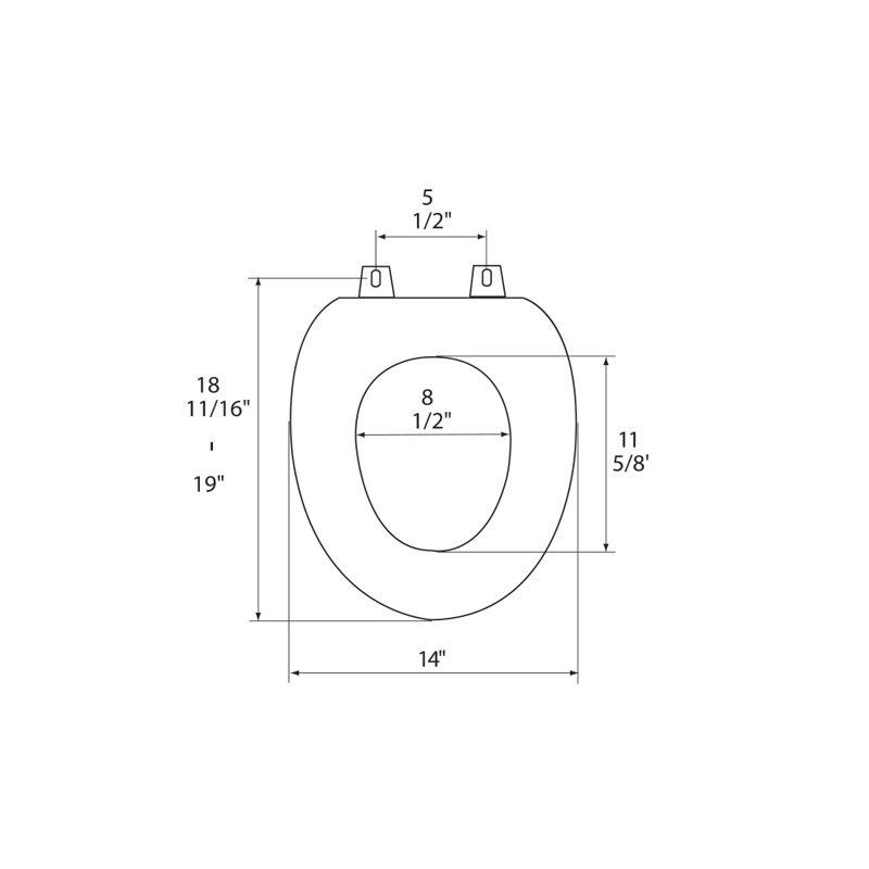 Siège de toilette allongé de qualité supérieure, Blanc