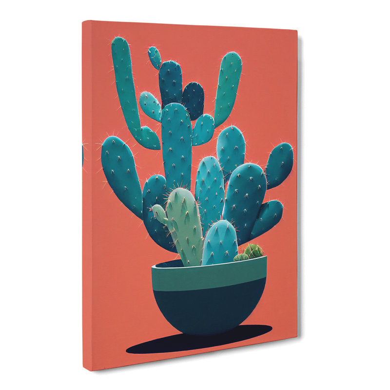 Cactus Cacti Contemporary - Wrapped Canvas, 60cm H x 40cm W x 3cm D