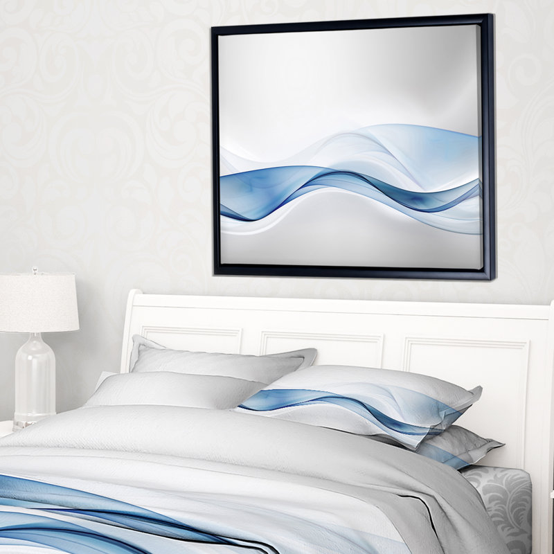 Toile abstraite murale, impression de vague d'eau 3D - Vague d'eau 3D, H 30 po x l 40 po x P 1 po, Toile avec cadre flottant