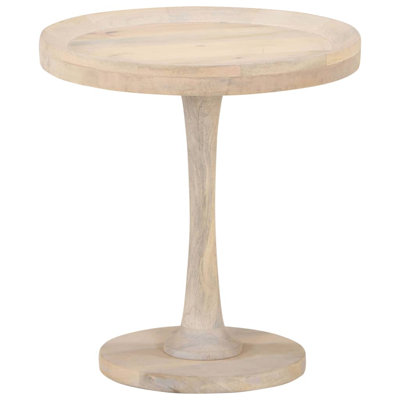 Urbano Solid Wood Top Pedestal Round Side Table