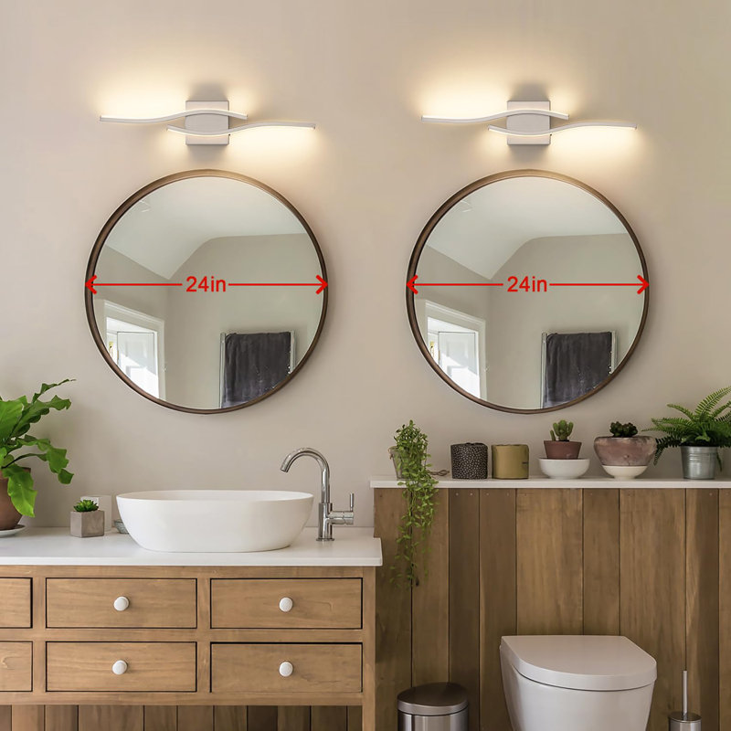 Brushed Nickel Bathroom Vanity Lights Fixtures Over Mirror 5CCT Dimmable Bathroom Light Fixture