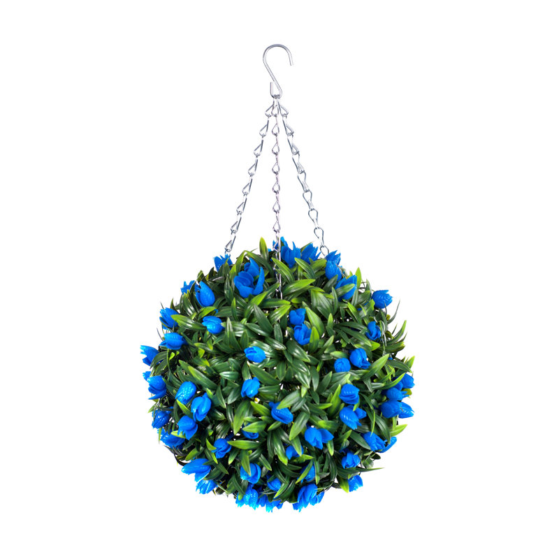 28cm Faux Flowering Plant, Blue