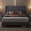 Upholstered Bed Frame with Channel Tufted Headboard-77082534-77082585