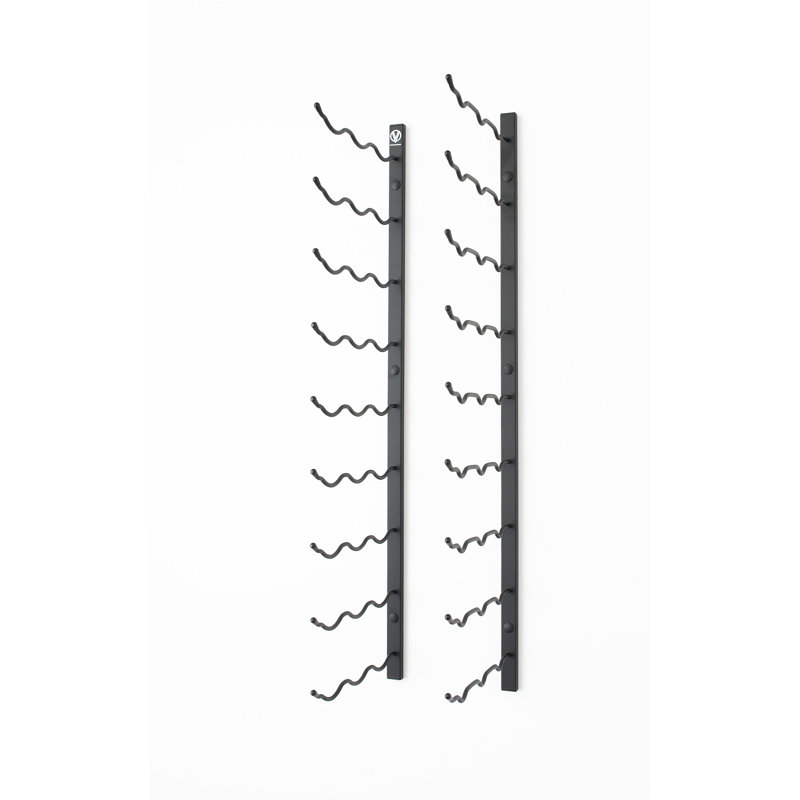 18 Bottle Wall Mounted Wine Bottle Rack, Matte Black, 91.5cm H x 31cm W x 30.5cm D