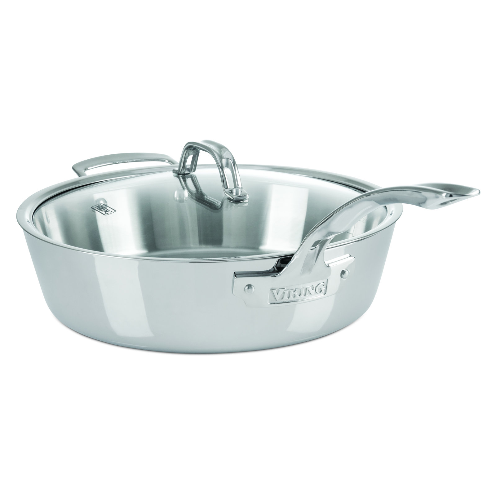 Viking Contemporary 3-Ply Saute Pan with Glass Lid, 4.8 Quart