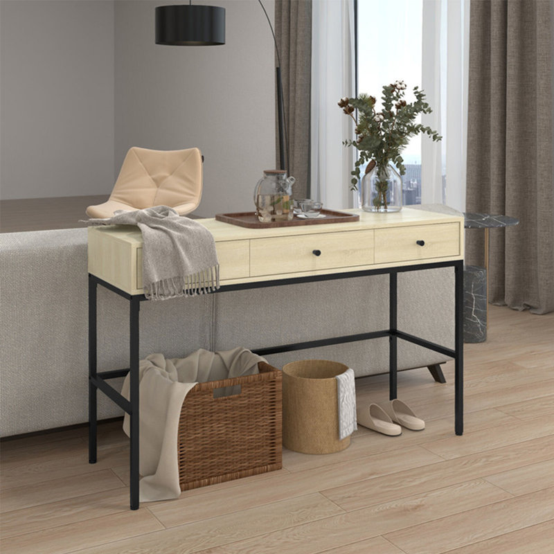 Console moderne à 3 tiroirs, H 31,5 po x l 47,24 po x P 15,75 po