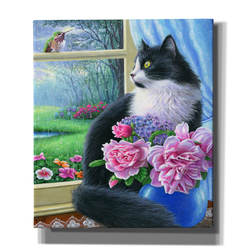 «Rainy Day visiteur» par Bridget Voth, H 30 po x l 26 po x P 1,5 po