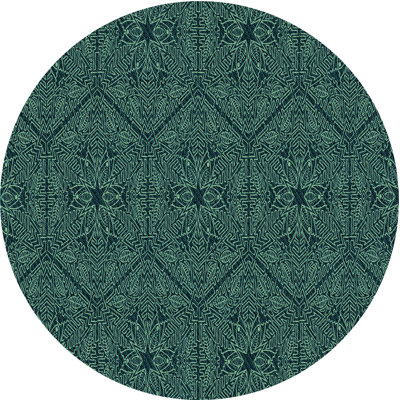 Tapis vert à motif géométrique Amisha