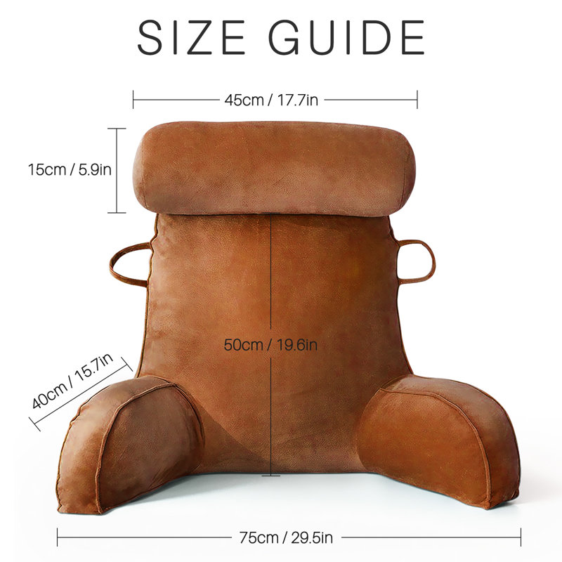 Velvet Backrest Pillow, Brown