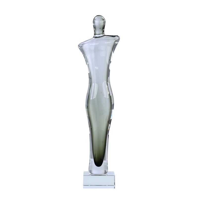 Sculpture en verre, petite silhouette, H 22 po x l 5,5 po x P 4 po