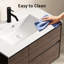 Lavabo vasque blanc brillant de 36 pouces pour salle de bain, fabriqué à partir de matériaux de haute qualité, lavabo de salle de bain en céramique cuit à température, blanc contemporain ovale, qui s'harmonise bien avec le décor