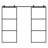 Metal and Glass Sliding Double Barn Door with Installation Hardware Kit (Soft-close Included)-98303719-100489299