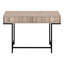 Bureau d'ordinateur rectangulaire avec tiroirs au fini beige, largeur 47,25, base en métal noir