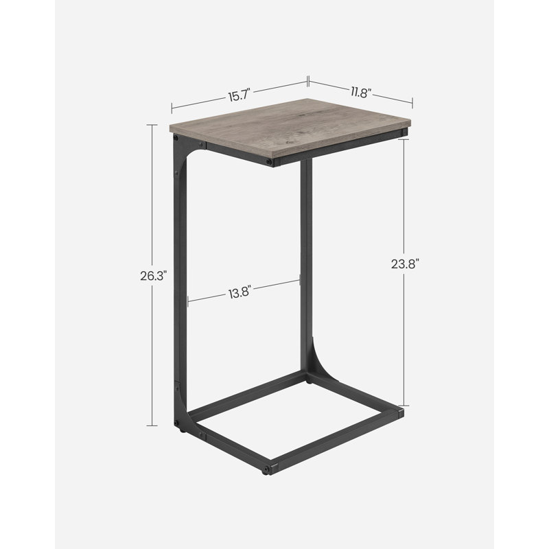 Aryell Pedestal End Table, Heather Greige, Black