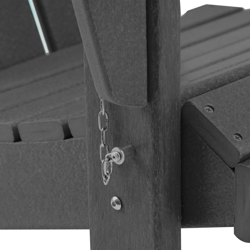 Chaise Adirondack pliante en plastique Wolak, gris