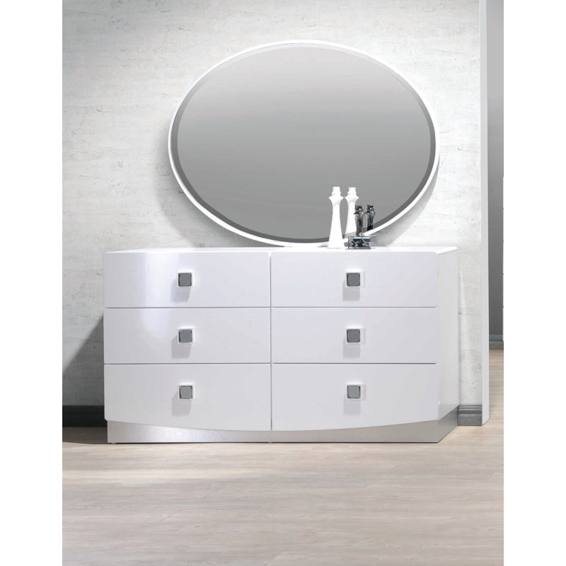 Ensemble de commode double 6 tiroirs avec miroir Rachna.