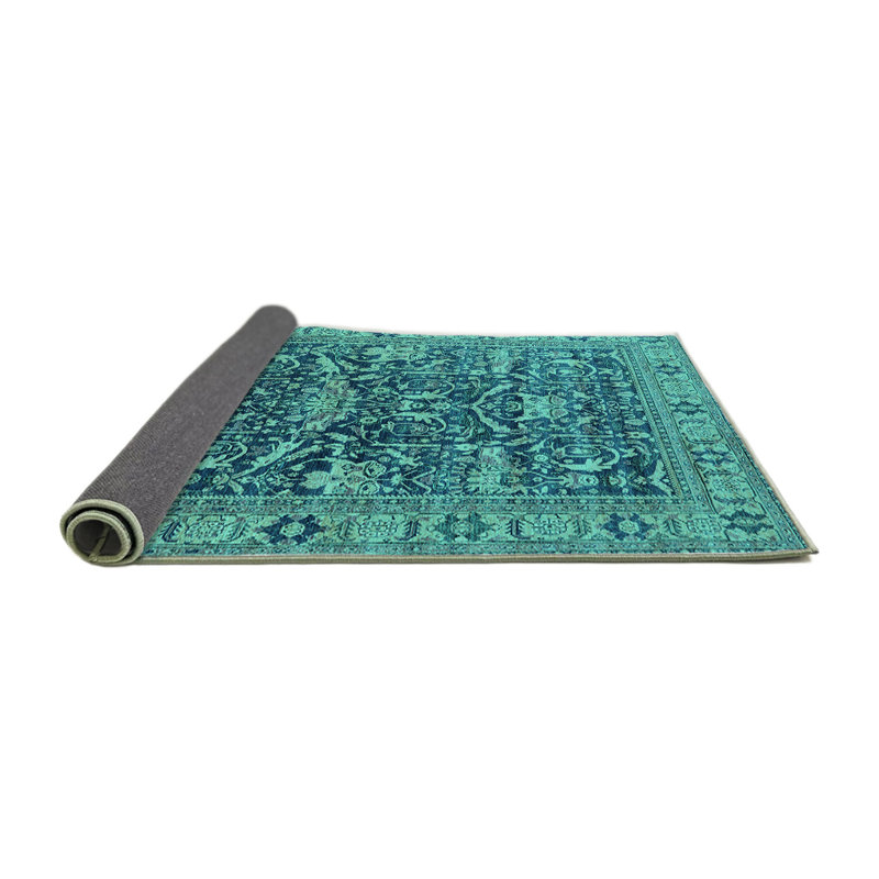 Tapis bleu / bleu sarcelle, Carré 6 pi