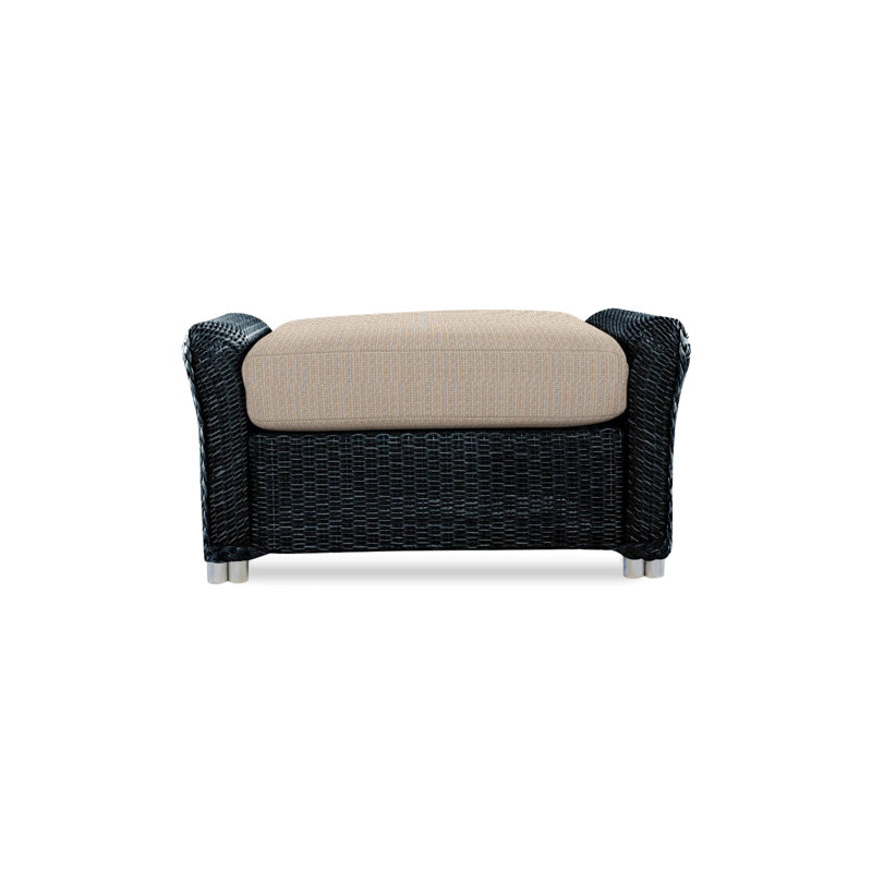 Reflections Outdoor Ottoman, Pewter, Demo Oatmeal