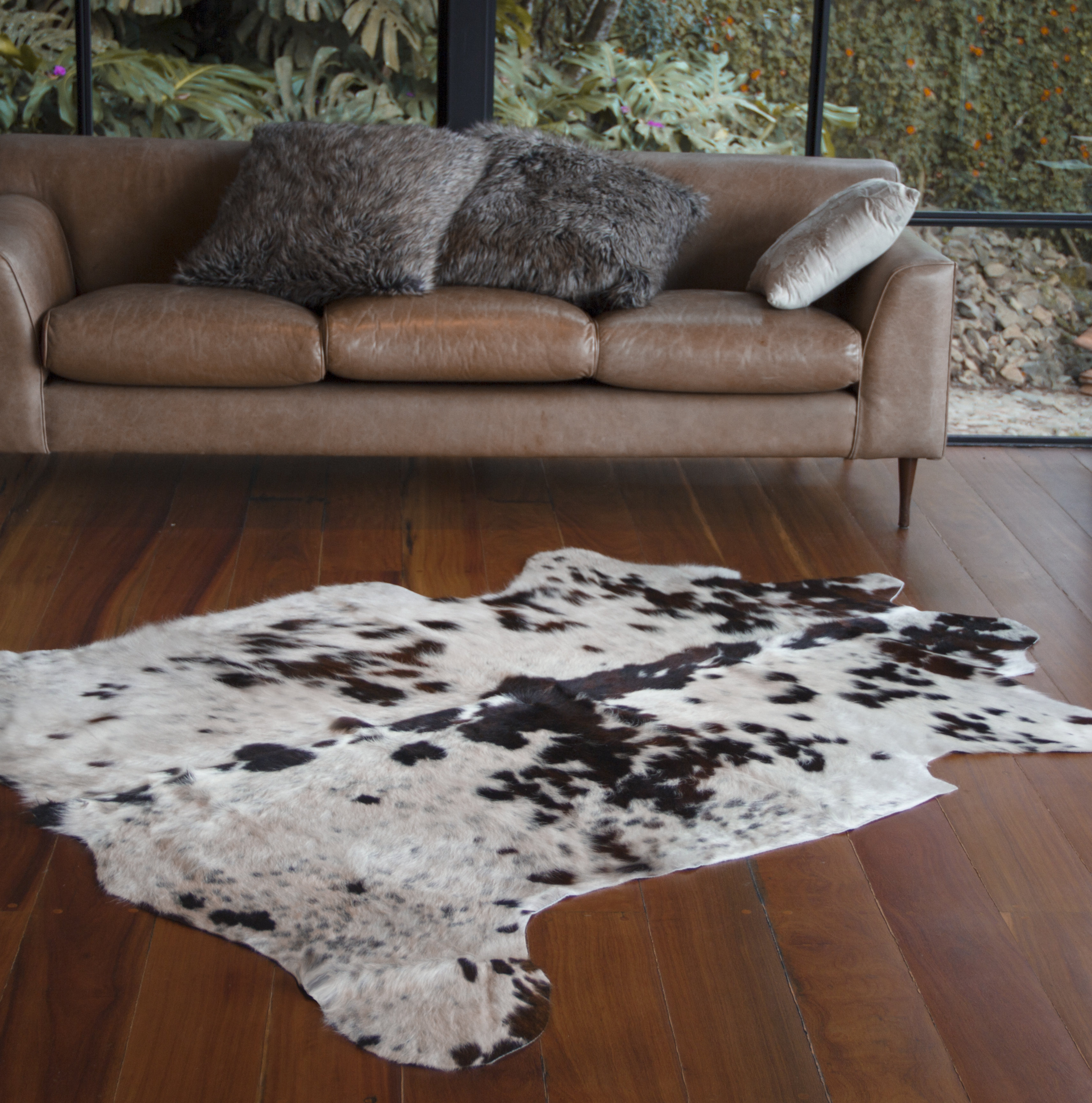 Foundry Select Hand Woven Cowhide Brown/White Area Rug & Reviews | Wayfair