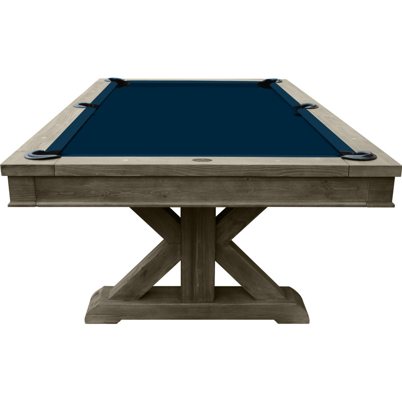 Brazos River Weathered 8' Slate Pool Table with Professional Installation Included, Weathered Gray, Navy Blue