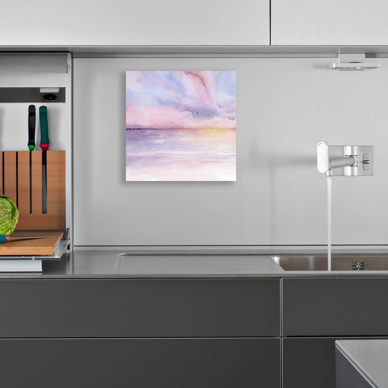 «Pale Sunset I» par Grace Popp, art mural en verre acrylique, H 12 po x l 12 po x P 0,13 po