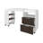 Loris Extendable Desk with Two Drawers, Open Shelves, and Sliding Mechanism