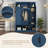 Arched Farmhouse Hall Tree, All-In-One Entryway Organizer With Storage Bench, Dual Side Cabinets, Adjustable Shelves & 7 Hooks, Blue For Mudroom Hallway-2077084821