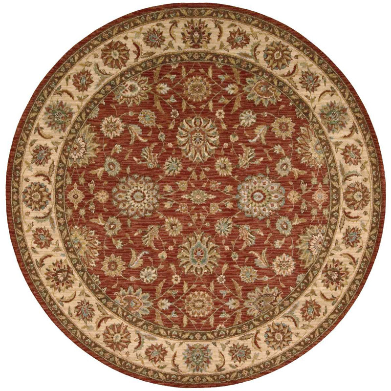 Ingirith Wool Oriental Indoor Rug, Round 5'10"