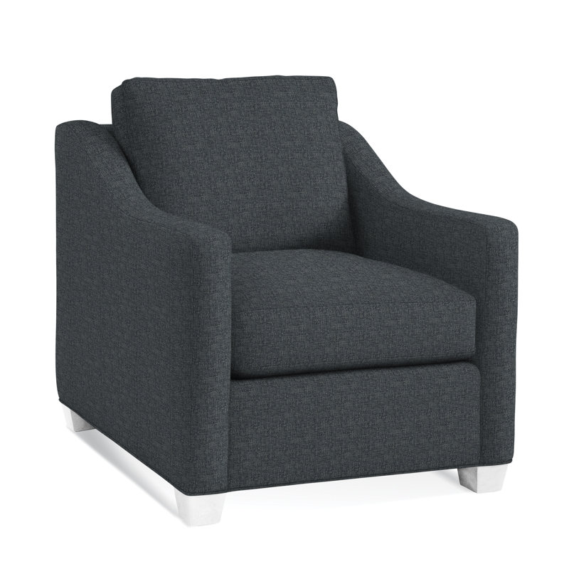 Oliver Chair, Frost White Finish, Light Blue Performance Fabric; 0851-55