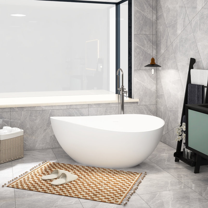 Baignoire autoportante à surface solide 63 po x 37 po