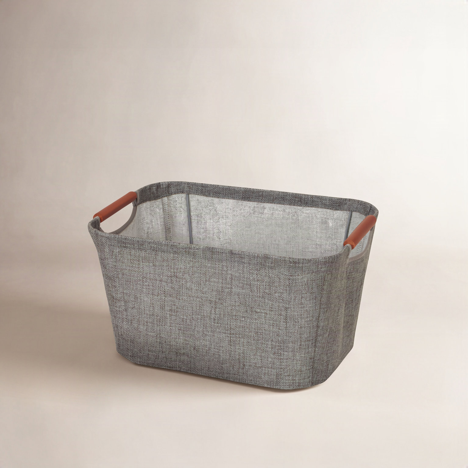 Fabric Storage Bin, 7.5" H x 13" W x 10" D, Gray