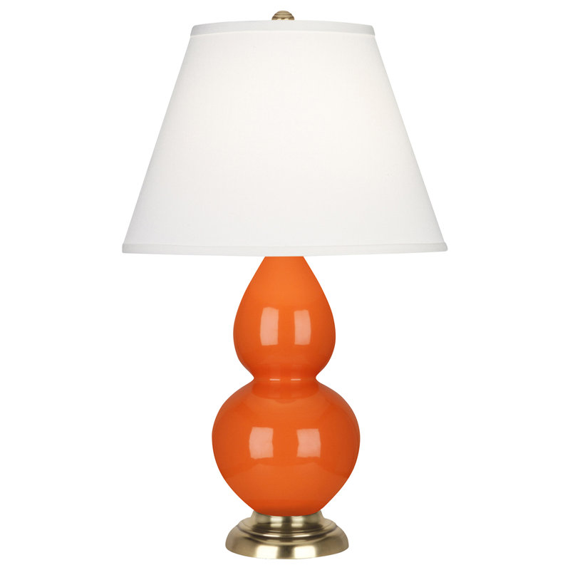 Gourd Table Lamp, Pumpkin and Brass Base