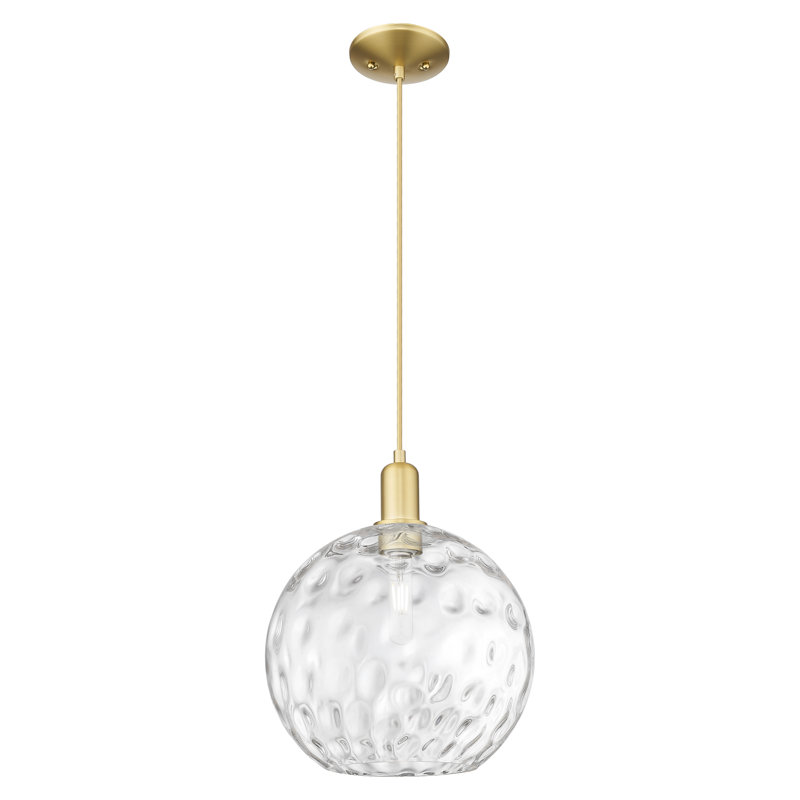 Mini-luminaire suspendu 1 lumière Arcadia, H 10,5 po x l 12 po x P 12 po, Or satiné