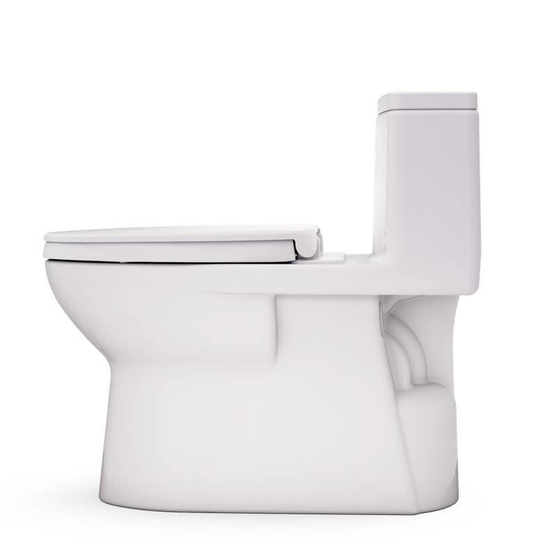 TOTO Redington One-Piece Elongated 1.28 GPF WASHLET+ and Auto Flush Ready Universal Height Toilet with CEFIONTECT and SS124 SoftClose Seat, Bone - MS672124CEFG#03