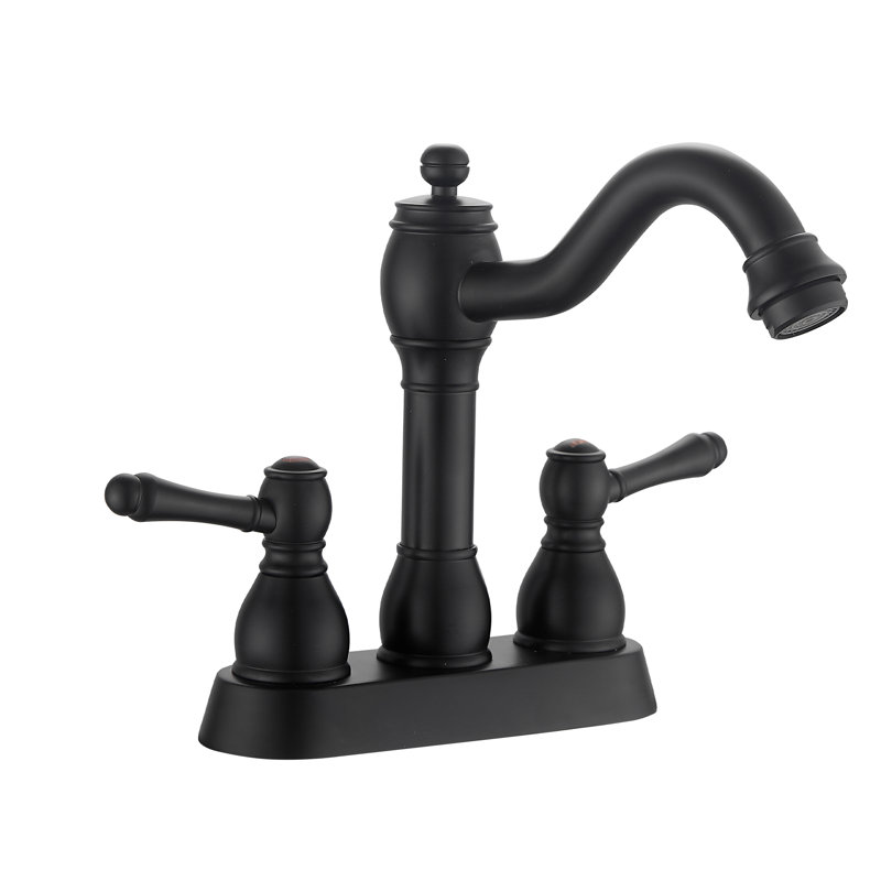 Centerset Bathroom Faucet, Matte Black