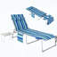 Chaise longue d'extérieur avec trou pour le visage et table d'appoint