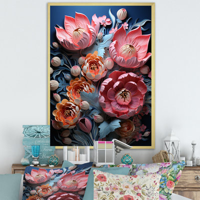 Tulipes néon, collage sur toile