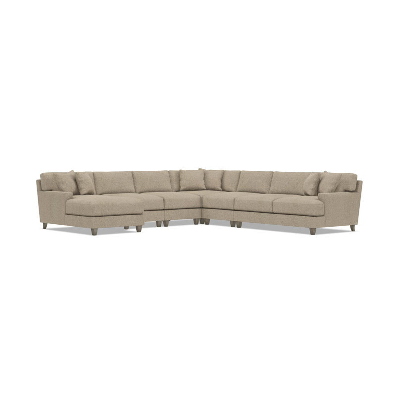 Bernhardt Mila 6-Piece Fabric Sectional, Left Hand Facing, Light Brown Polyester, 33.5" H x 137" W x 137" D