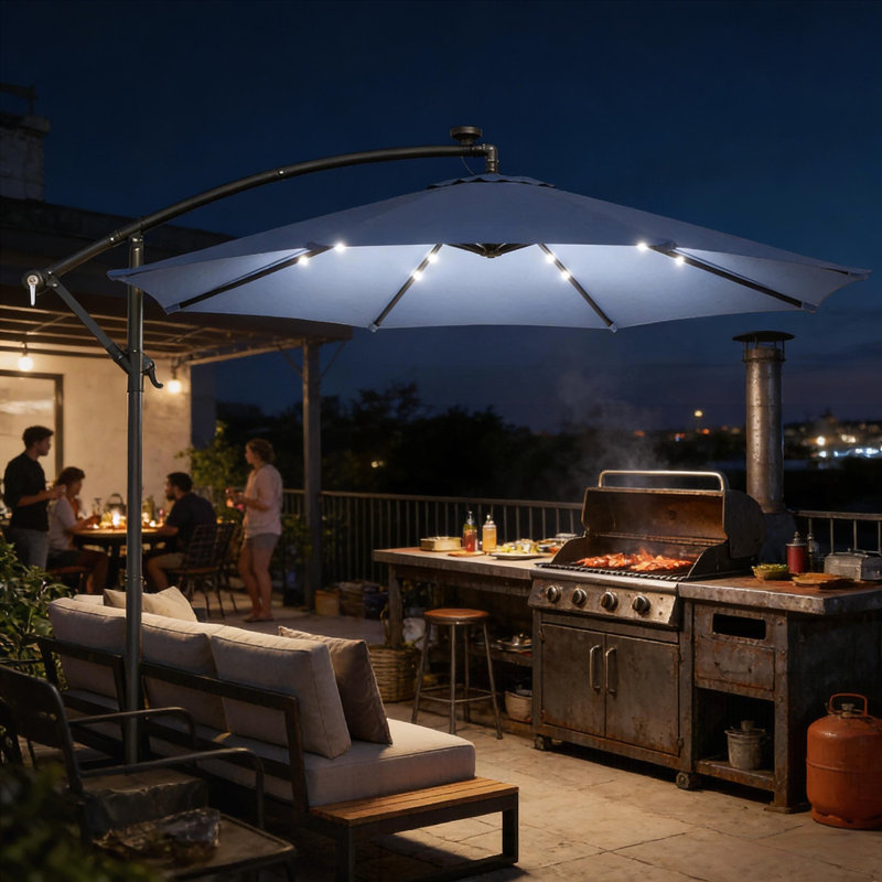 Parasol d'extérieur élégant, Bleu très foncé