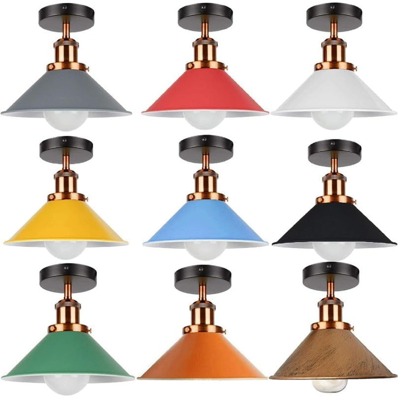 Semi Flush Mount, Black inner white