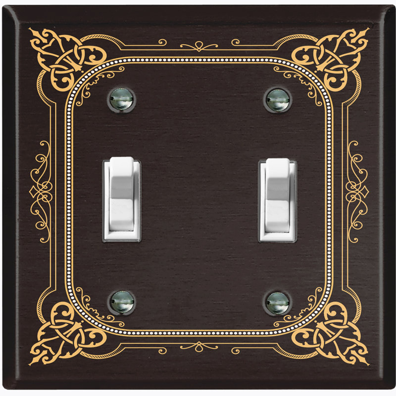 Patterned 2 - Gang Toggle Light Switch Standard Wall Plate
