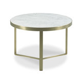 Satin Brass Marble Coffee Table