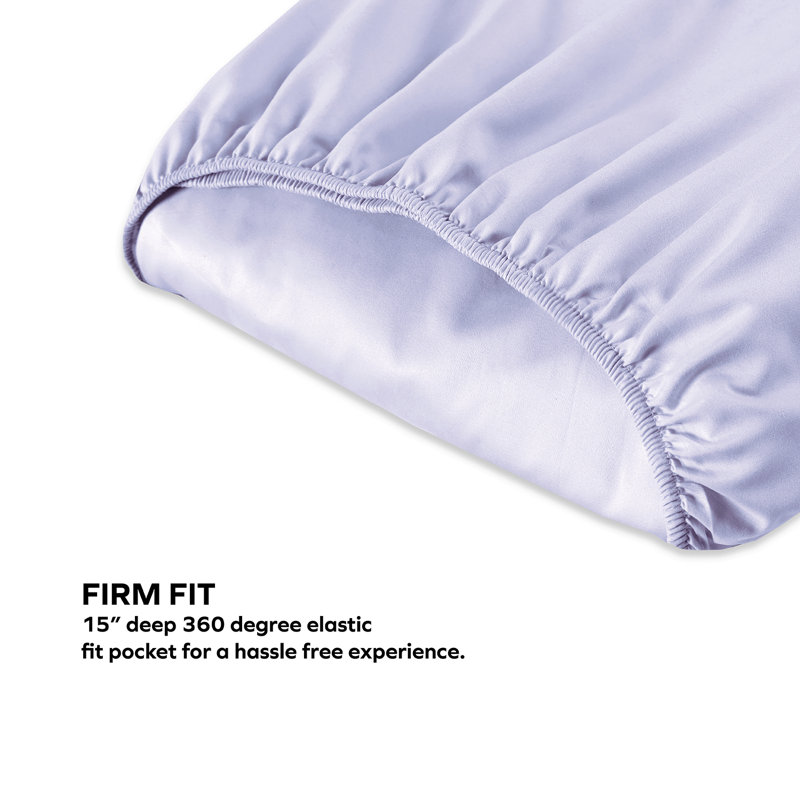  Ensemble de draps 100% coton à densité de tissage 300 fils Boston Linen Co., Lavande