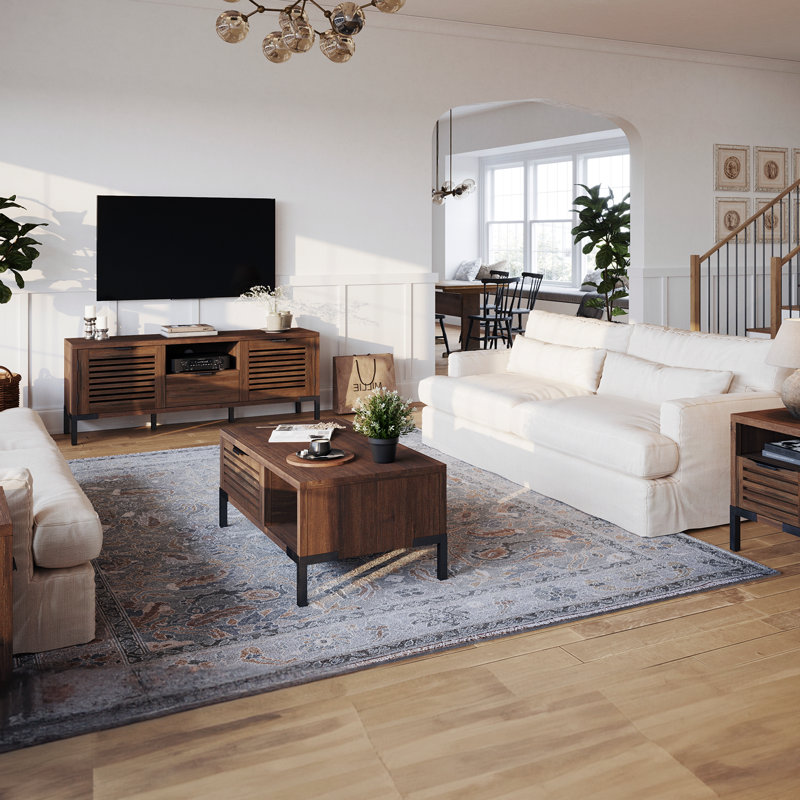 Miller Wood Coffee Table with Storage - Rustic Chestnut