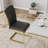 Modern Parsons PU Leather & Steel Dining Chair-1287692857