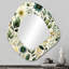 Botanical Wanderlust vert et blanc - miroir de forme unique Boho, miroir mural décoratif asymétrique vert, impression d'art en métal-107230208