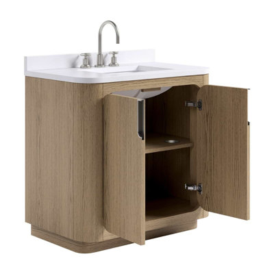 Corbin 30" Freestanding Single Bathroom Vanity with White Quartz Top